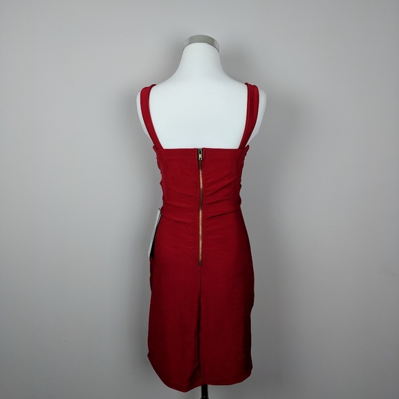 SOLD Red Bodycon Short Social Party Dress S - Picture 3 of 5